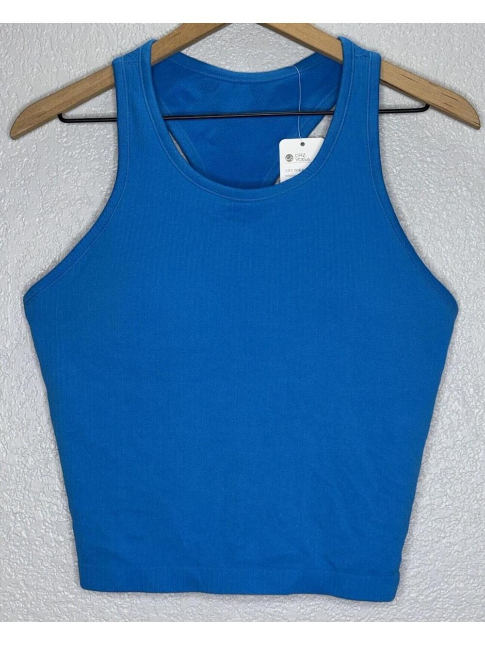 CRZ YOGA Ribbed High Neck Crop Tank Top Xl New